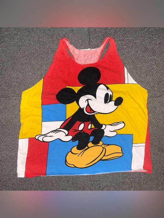 Disney Tops - Rare 80s Mickey Mouse Colorblock Womens Single Stitch Tank Top